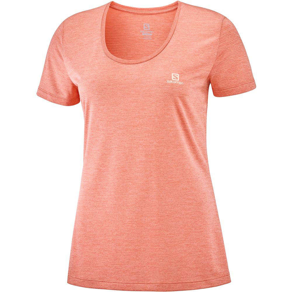 Salomon Israel AGILE SS W - Womens T shirts - Coral (BGCK-83410)